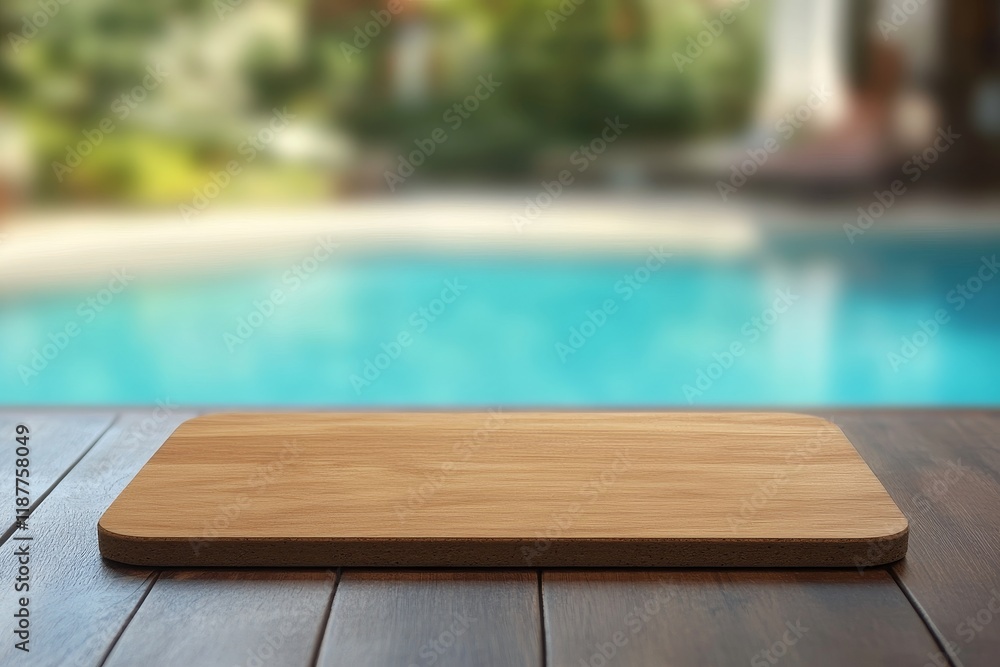 Wooden board poolside summer resort background Wooden board poolside summer resort background