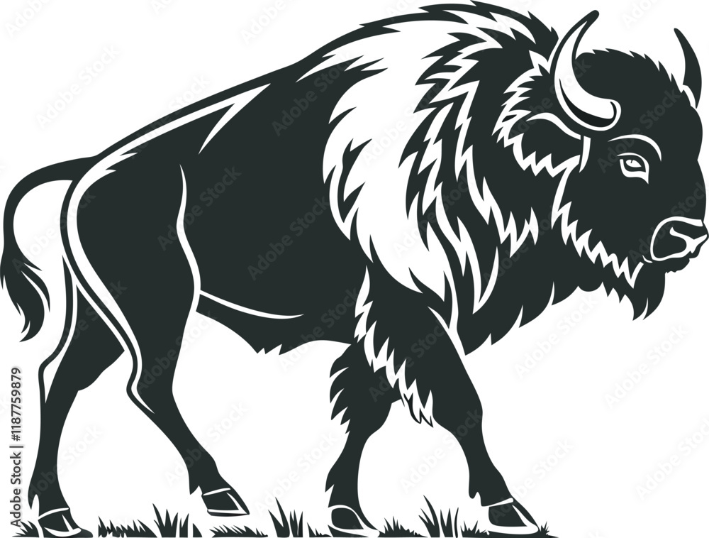 Fototapeta premium bison silhouette design