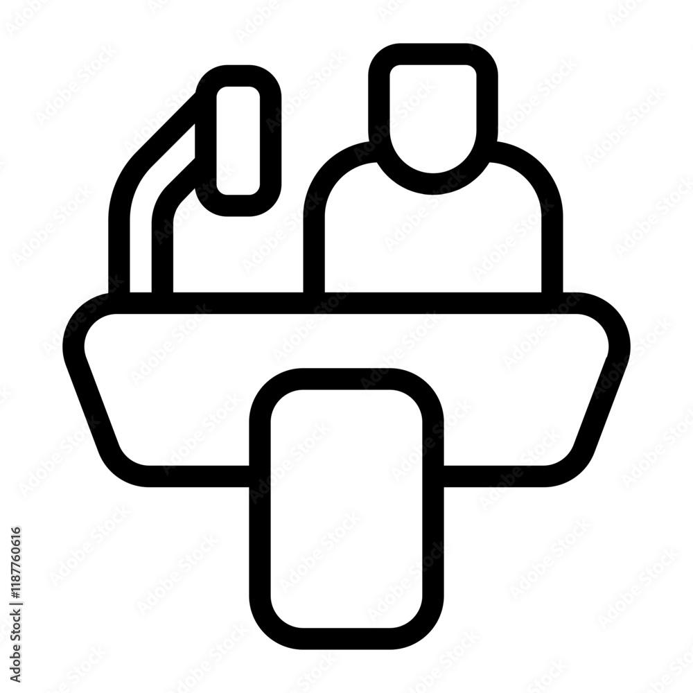 Person Speaking Podium Line Icon Person Speaking Podium Line Icon