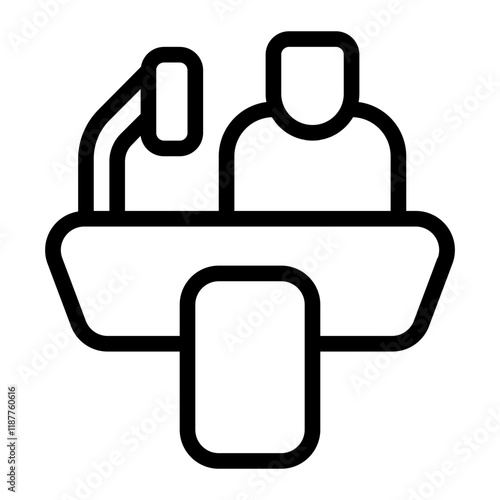 Person Speaking Podium Line Icon