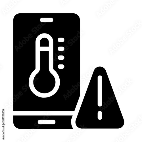 Phone Overheating Solid Icon