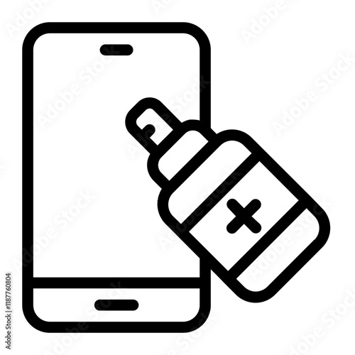 Phone Screen Cleaner Line Icon