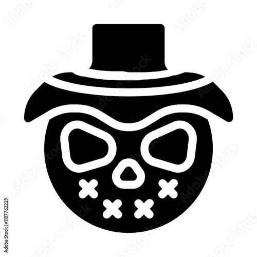 Scarecrow Head Solid Icon