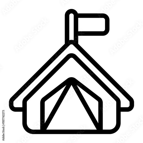 Scout Tent Line Icon