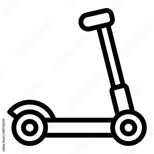 Kick scooter outline icon representing scooters for skating and urban mobility