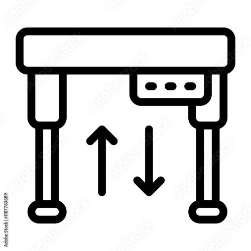 Standing Desk with Adjustable Line Icon