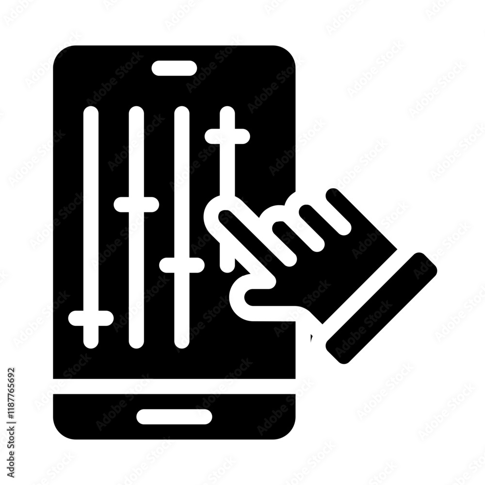Touchscreen DJ Mixer Solid Icon Touchscreen DJ Mixer Solid Icon