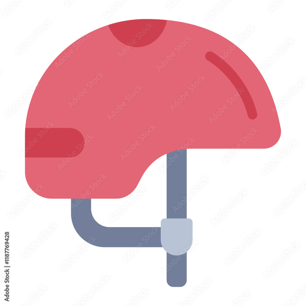 Skater helmet flat icon representing protective gear for safe skateboarding Skater helmet flat icon representing protective gear for safe skateboarding
