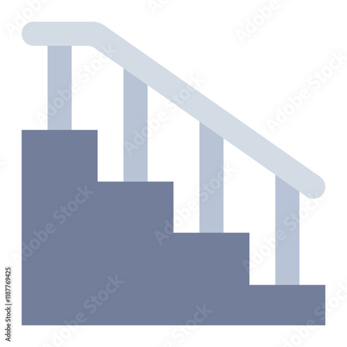 Stair obstacle flat icon representing skateboarding challenges and tricks