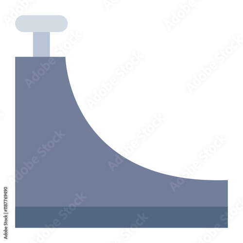 Skate ramp flat icon representing skateboarding tricks and obstacles