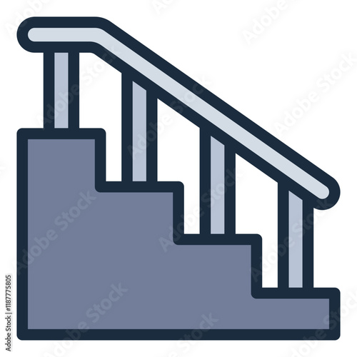 Stair obstacle filled line icon representing skateboarding challenges and tricks