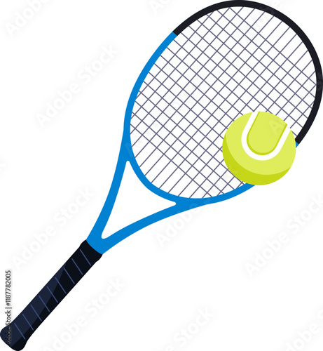 Tennis Racket and Ball Illustration