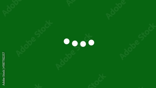 Loading bar concept. Loading bar 4 dots looping progress icon on green background. photo