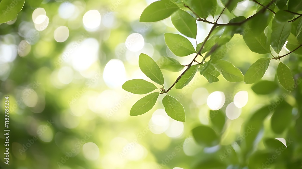 Green leaves backlit by sunlight in a natural setting Green leaves backlit by sunlight in a natural setting