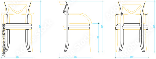 vector illustration of furniture design chair for home living room.eps