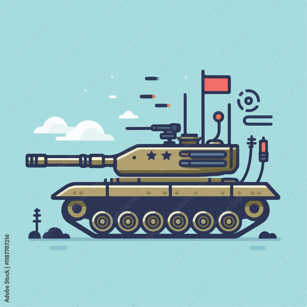 vector image of tank