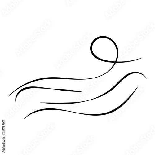 Doodle wind line sketch. Hand drawn doodle wind motion, air blow, swirl elements. Sketch drawn air blow motion, freshness, smoke flow art. Wind and air flow icons gusts. vector illustration