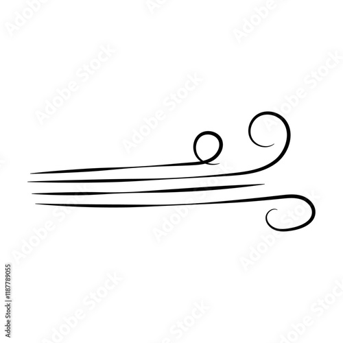 Doodle wind line sketch. Hand drawn doodle wind motion, air blow, swirl elements. Sketch drawn air blow motion, freshness, smoke flow art. Wind and air flow icons gusts. vector illustration