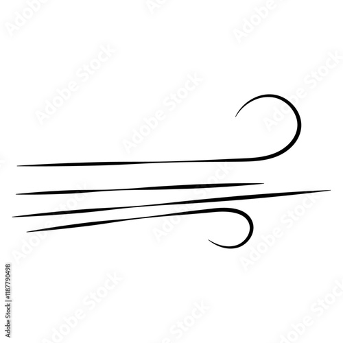 Doodle wind line sketch. Hand drawn doodle wind motion, air blow, swirl elements. Sketch drawn air blow motion, freshness, smoke flow art. Wind and air flow icons gusts. vector illustration