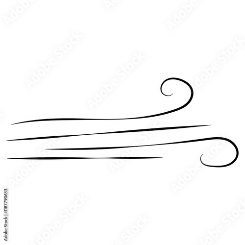Doodle wind line sketch. Hand drawn doodle wind motion, air blow, swirl elements. Sketch drawn air blow motion, freshness, smoke flow art. Wind and air flow icons gusts. vector illustration