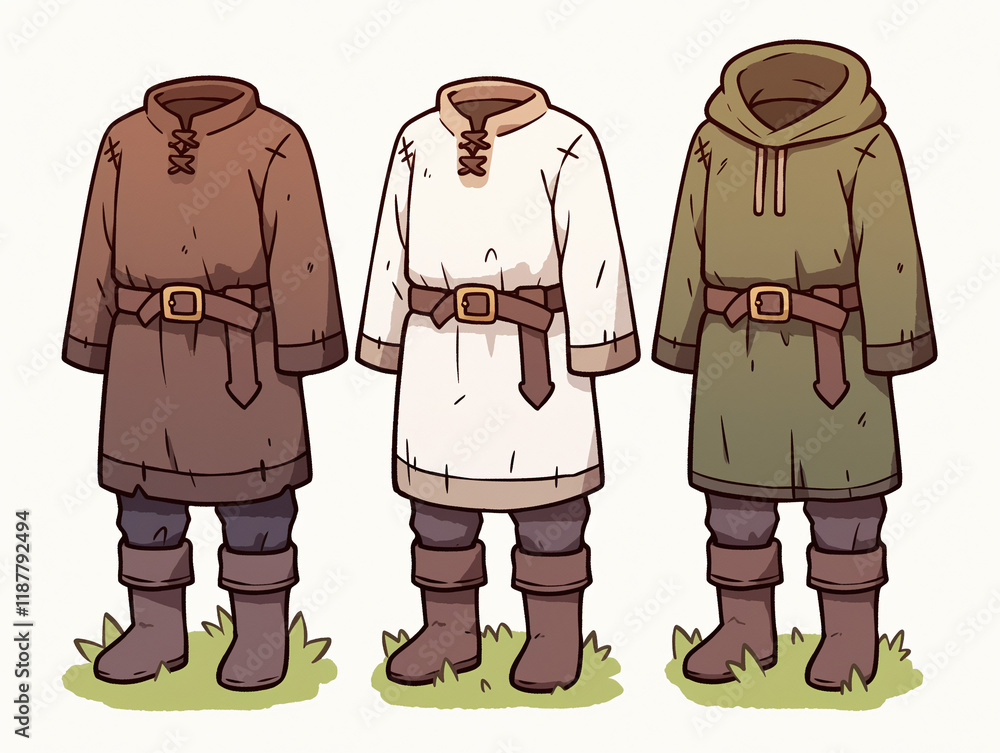 Fototapeta premium Medieval Clothing Styles - Three Different Styles