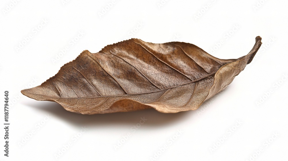 Isolated Dried Tea Leaf on White Background for Natural Elements Isolated Dried Tea Leaf on White Background for Natural Elements