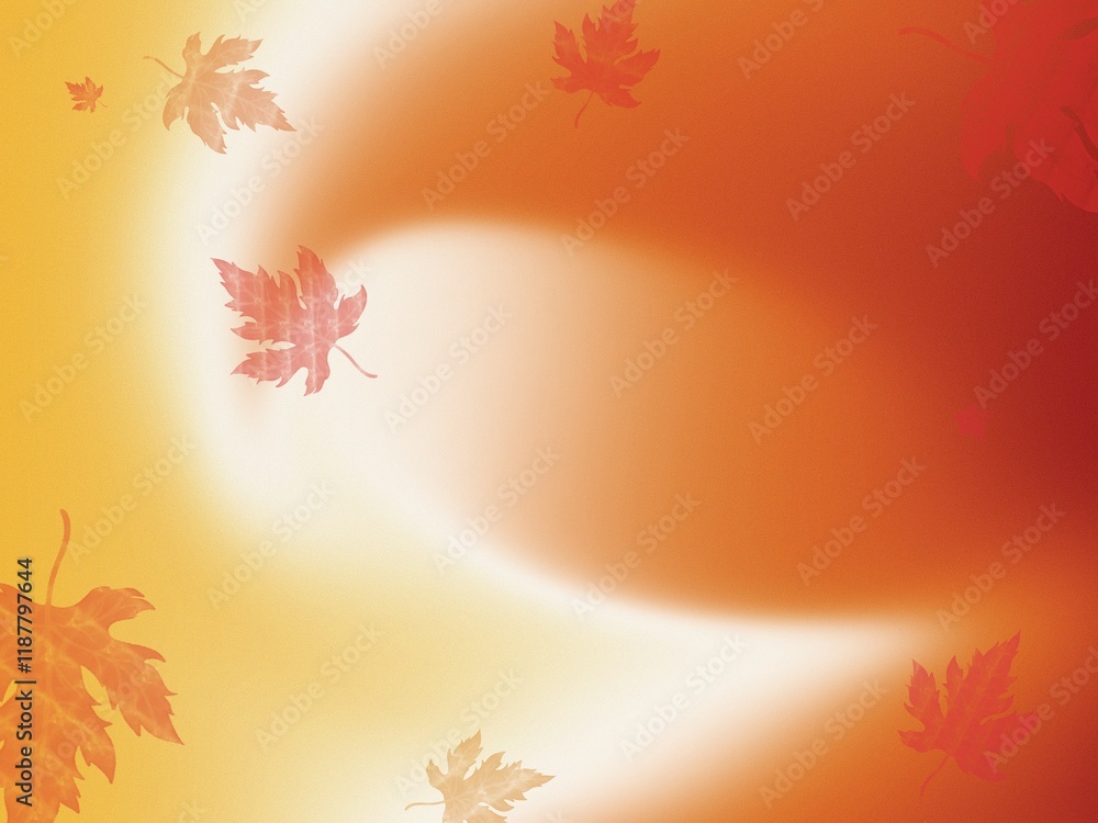 autumn background with leaves. Autumn Leaves on Warm Gradient Background with Yellow and Orange Tones