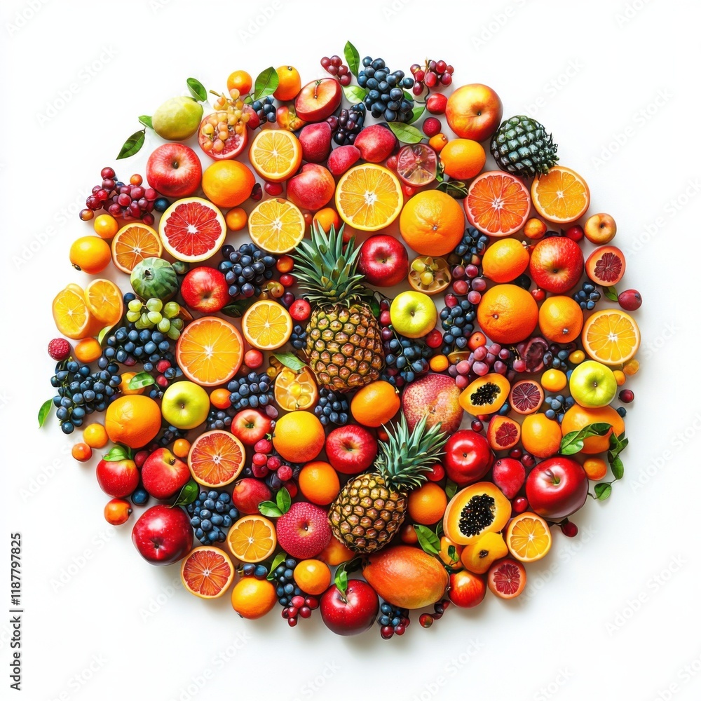 Vibrant Fruits Circle Composition Vibrant Fruits Circle Composition