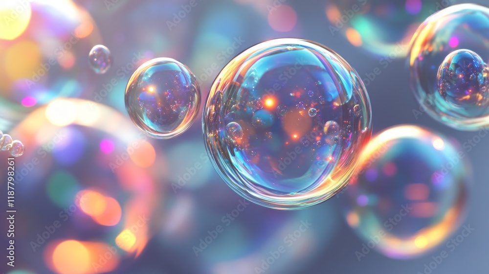 67.A 3D-rendered composition of glossy, liquid-like bubbles hovering mid-air over a matte grey backdrop. The overlapping bubbles refract soft light, with subtle ripples and deformations where they 67.A 3D-rendered composition of glossy, liquid-like bubbles hovering mid-air over a matte grey backdrop. The overlapping bubbles refract soft light, with subtle ripples and deformations where they