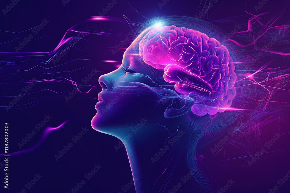 Obraz premium Epilepsy awareness concept. human head and brain. epilepsy or seizure disorder.