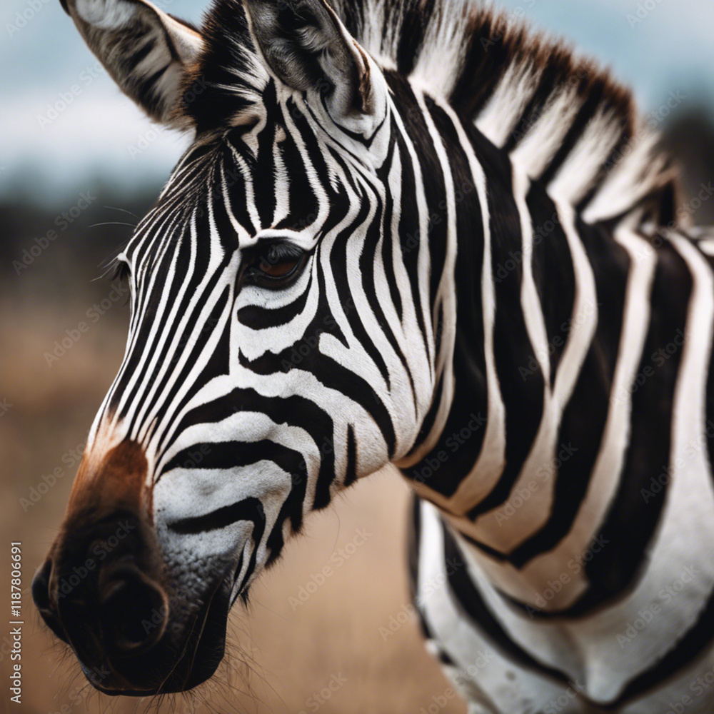 Naklejka premium Zebra Closeup View