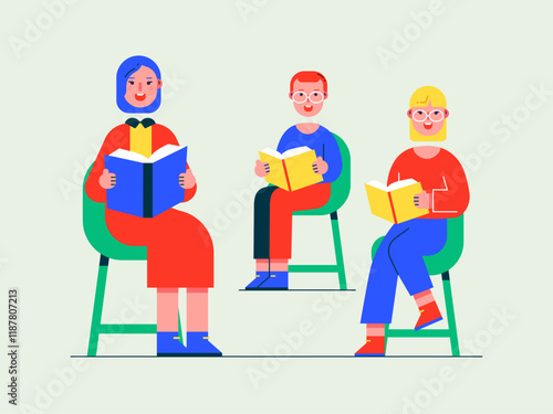 Students are studying at homeschooling. Homeschooling illustrations. Flat vector illustrations