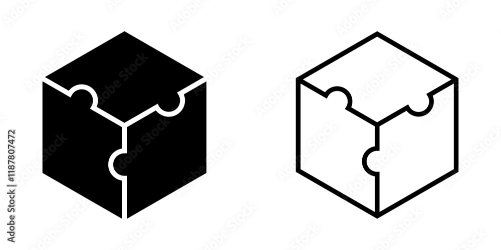 Puzzle compatible set icon on white background Puzzle compatible set icon on white background