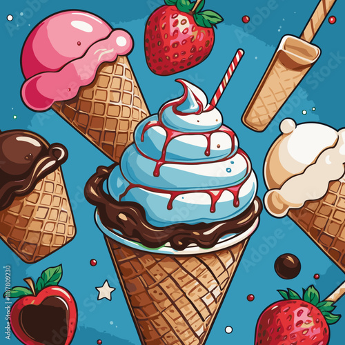 ice cream vector for design needs 