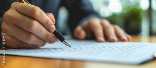 A person carefully reviews digital terms and conditions before making a decision.