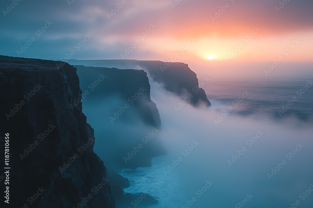 Obraz premium falls at sunset