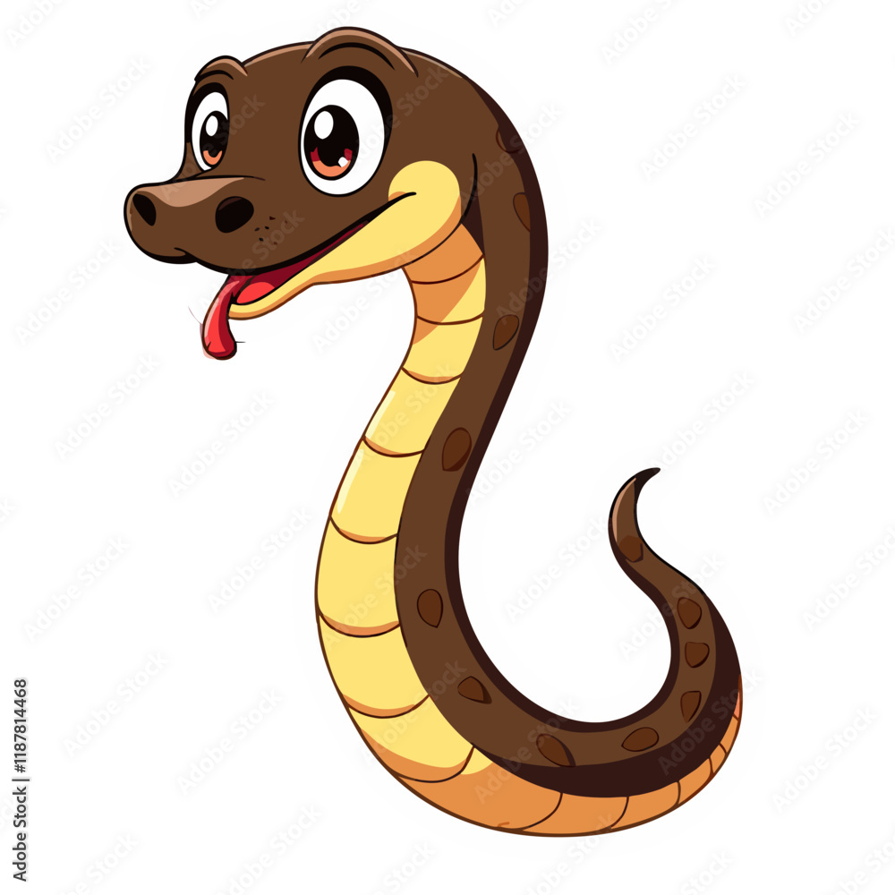 Fototapeta premium illustration of cartoon snake