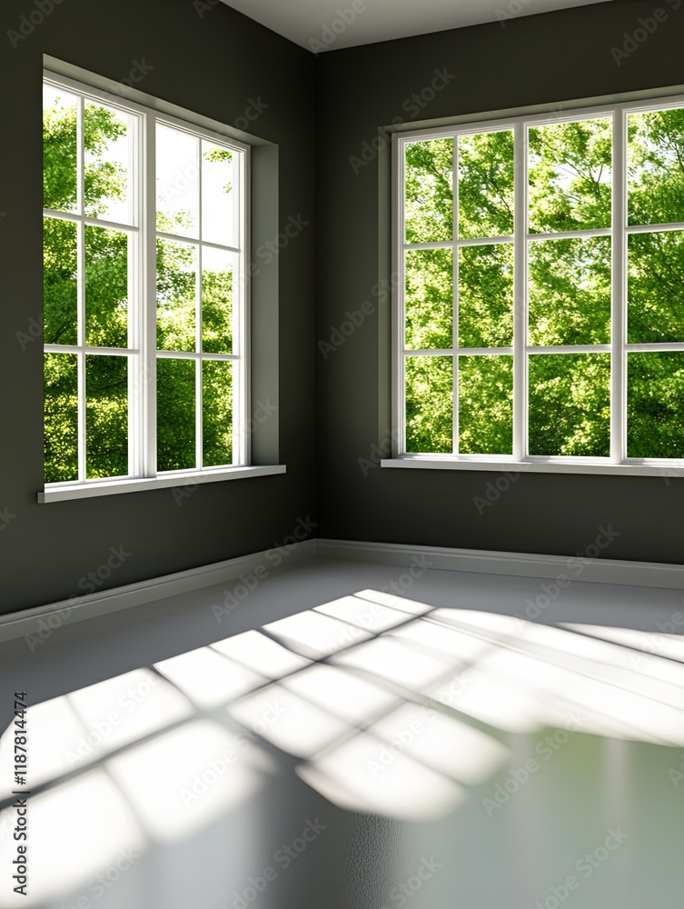 Fototapeta premium Serene Room Bathed in Soft Celestial Light