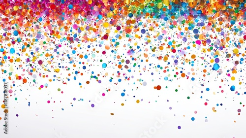 Confetti rain colorful party background (transparent) photo