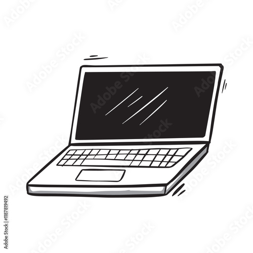 Laptop hand drawn illustration doodle