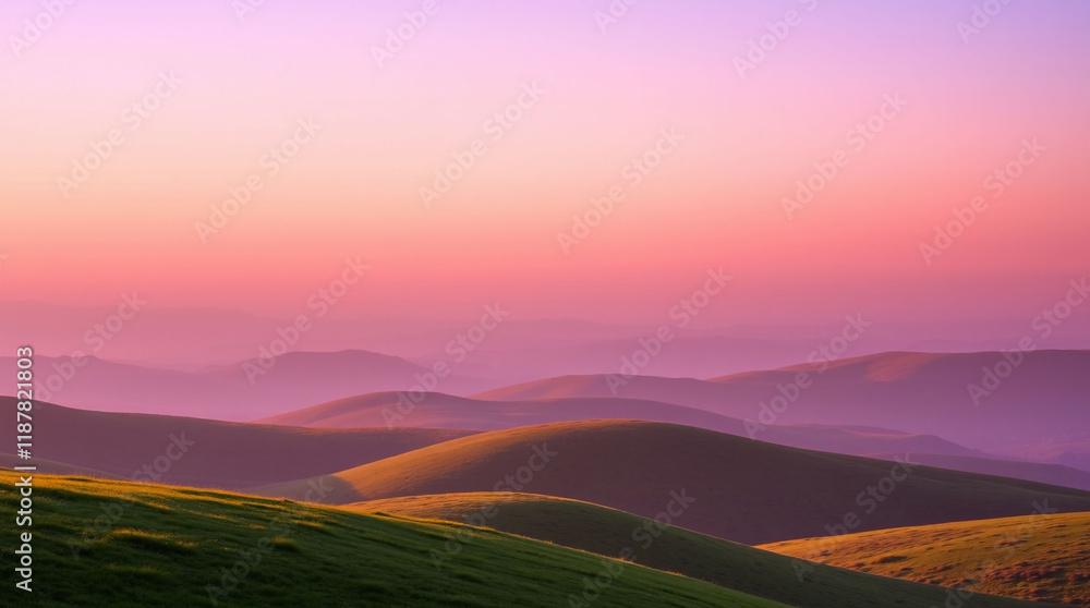 Fototapeta premium Sunrise Over Rolling Hills