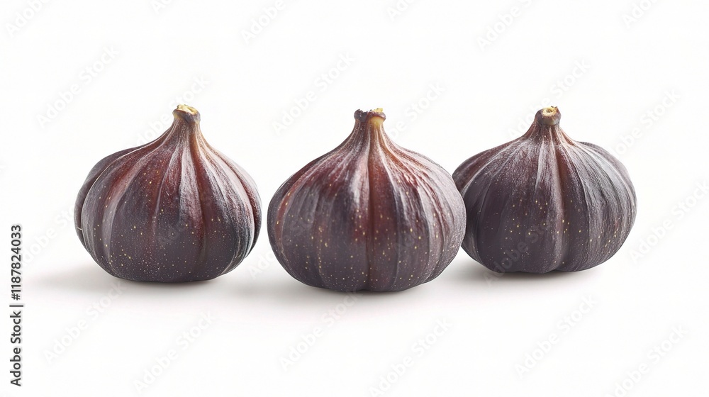 Obraz premium Fresh Ripe Figs Isolated on White Background for Culinary Use