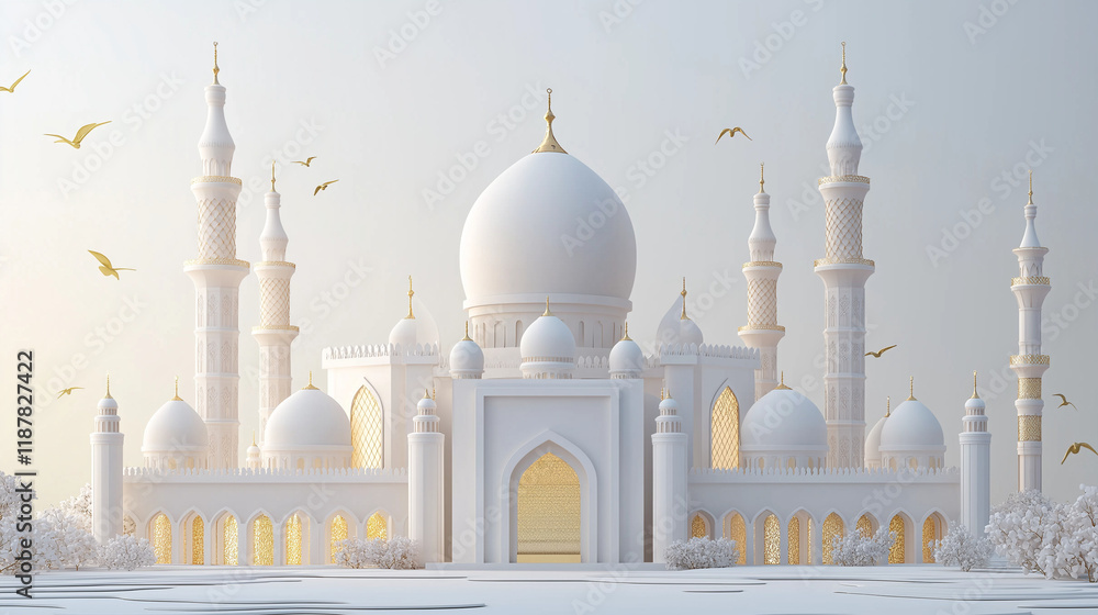 Fototapeta premium Eid Mubarak greetings card design