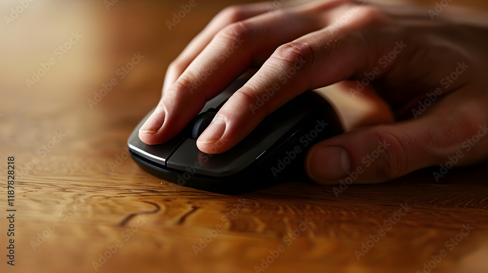 Hand on mouse, Hand Using a Computer Mouse Hand on mouse, Hand Using a Computer Mouse