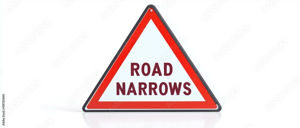 Narrow Road Sign - Cautionary Triangle for Traffic Safety Narrow Road Sign - Cautionary Triangle for Traffic Safety