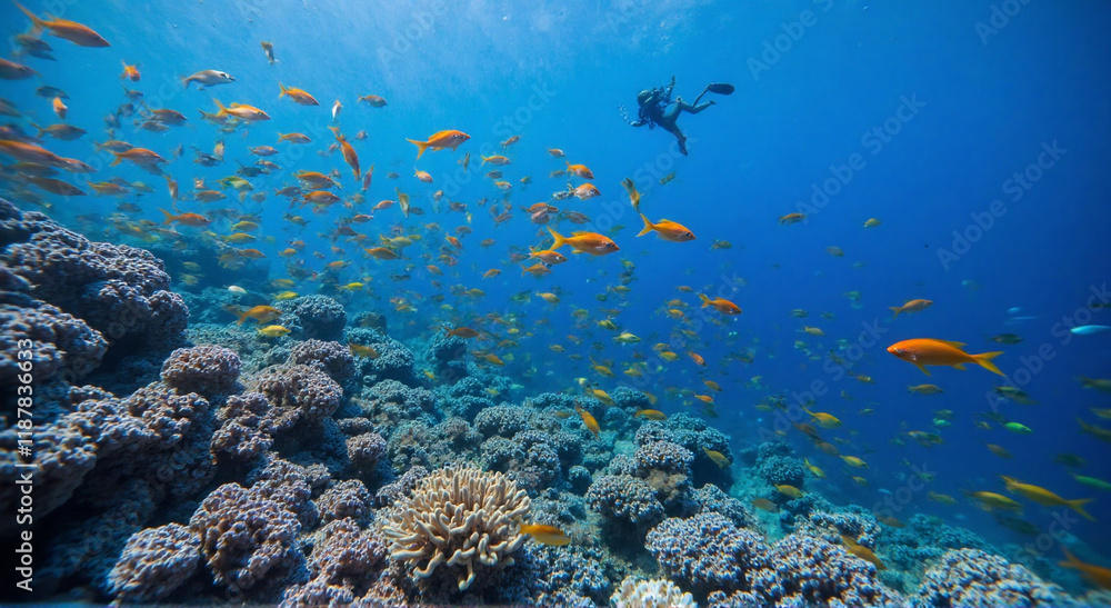 Fototapeta premium coral reef and fishes