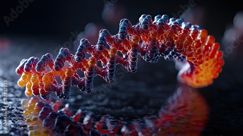 Coronavirus mutation visualized in 3D. photo