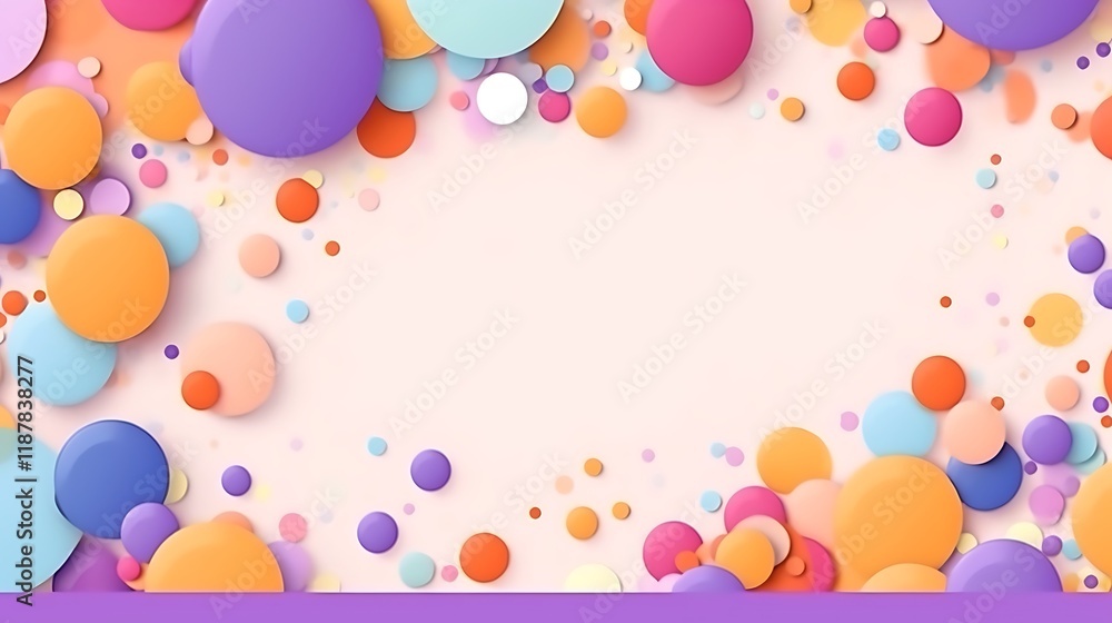 Colorful Circles Frame Pastel Background Design Colorful Circles Frame Pastel Background Design