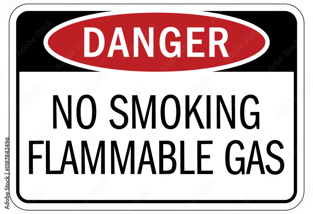 No smoking sign flammable gas No smoking sign flammable gas
