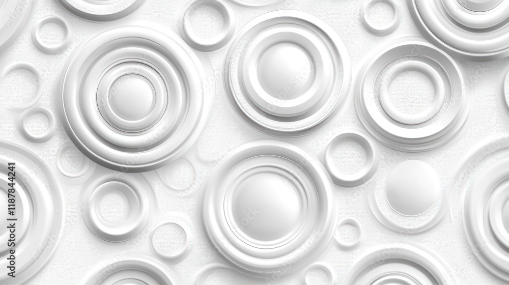 White Concentric Circles: A Minimalist Abstract Design White Concentric Circles: A Minimalist Abstract Design